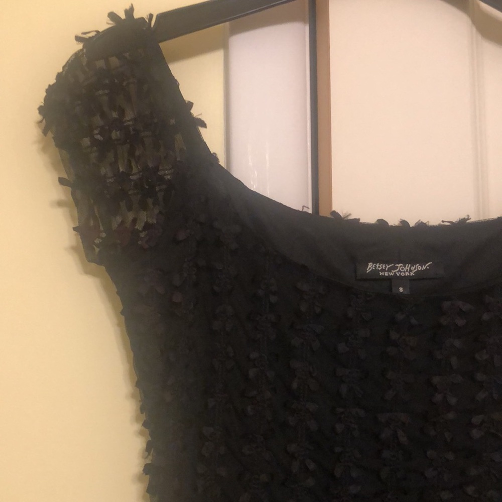 Betsey Johnson Vintage Mesh Bow Mini “LBD” Size Small Black Label